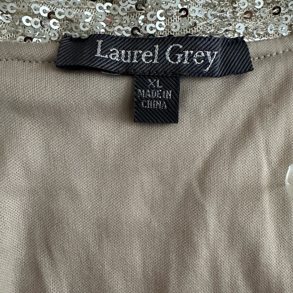 Laurel Grey Silver Sequin Open Front Cardigan - image 3
